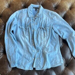 INC International Concepts Light Blue Denim Shirt